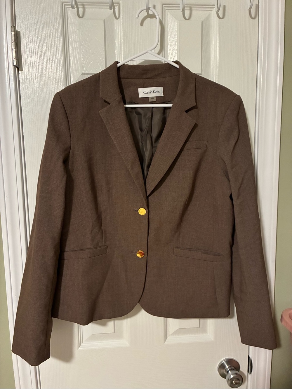 Calvin Klein Women's Brown Notch-Lapel Blazer